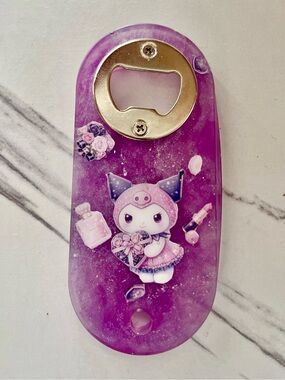 Luxury Kuromi Purple Resin Bottle Opener – Kawaii Collectible Gift